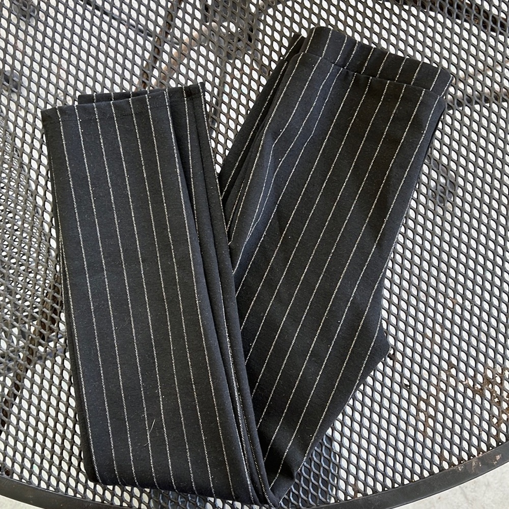 Art Class Dress Pants Black with White Pin Stripes Size 7/8